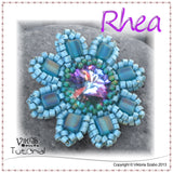 Beaded Rivoli Pendant with Cubes - Rhea